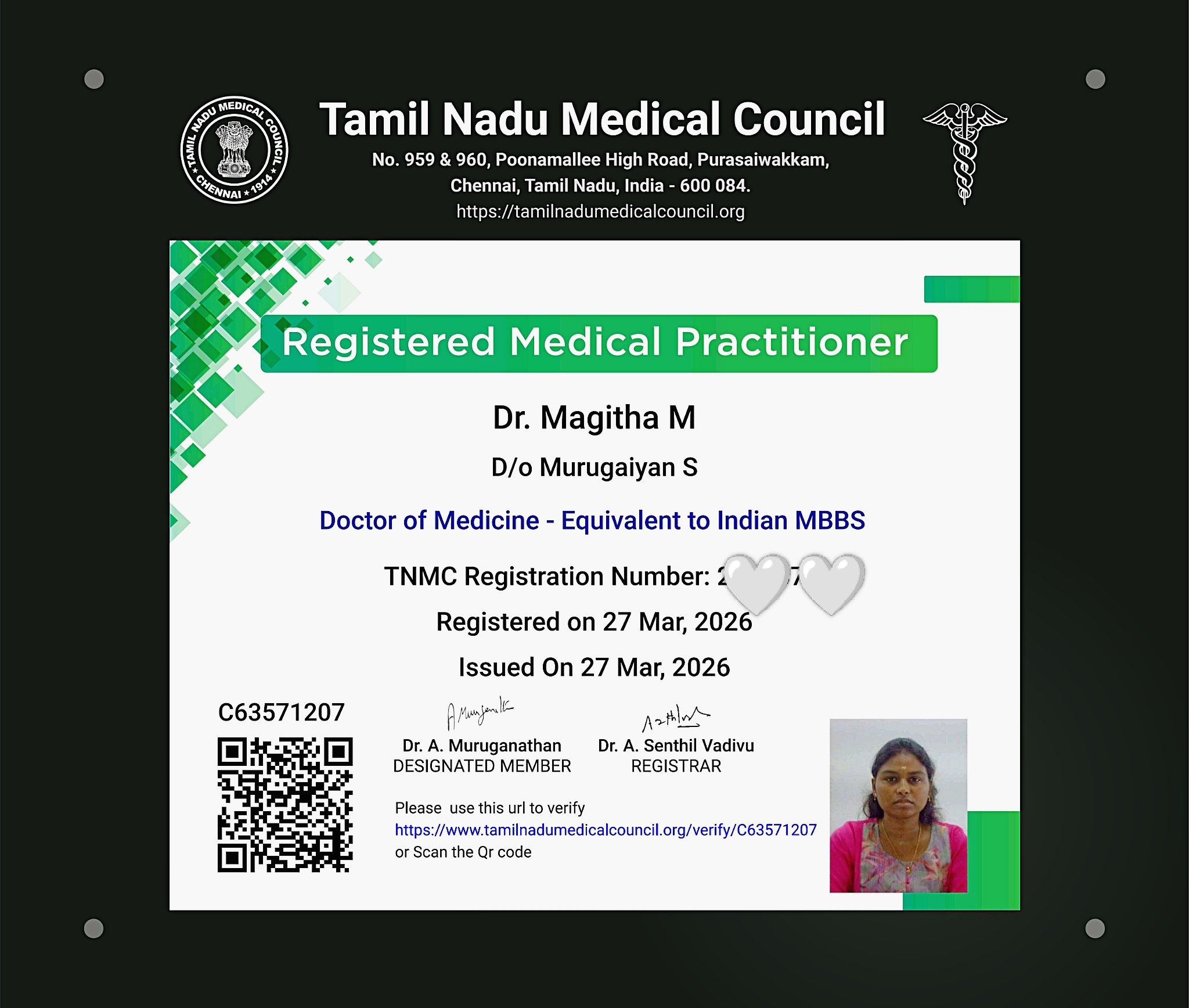 TNMC Certificate